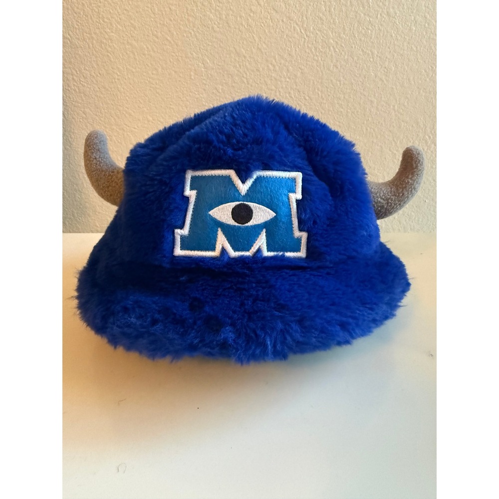 Tokyo Disney Resort Monsters Inc Sulley Fuzzy Bucket Hat with Horns Blue Plush